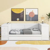Bellemave® Twin Size Daybed with Storage Arms, Trundle and Charging Station - Bellemave